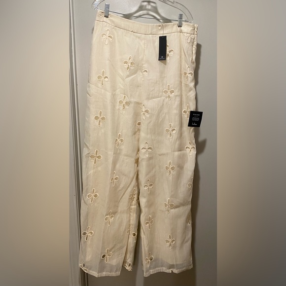 Lulu's Elif Cream Eyelet Embroidered High-Rise Pants - Picture 5 of 13